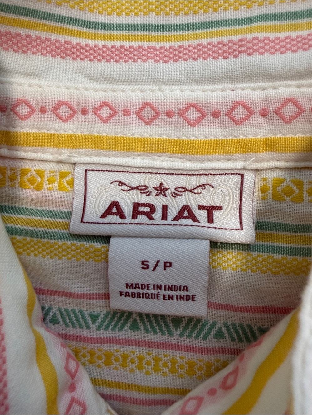 Ariat Jasmine Shirt Sleeveless Striped Button-Front Top in Yellow - Picture 2 of 11